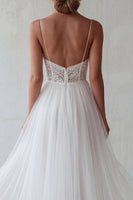 Load image into Gallery viewer, Floral White A Line Maxi Beach Bridal Shower Dress with Lace