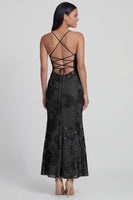 Load image into Gallery viewer, Sage Green Spaghetti Straps Mermaid Maxi Floral Formal Dress