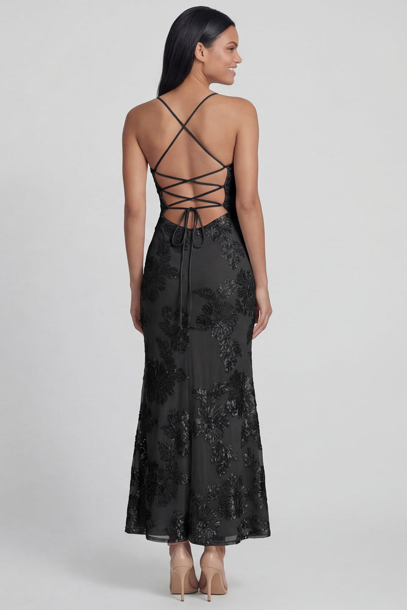 Load image into Gallery viewer, Sage Green Spaghetti Straps Mermaid Maxi Floral Formal Dress