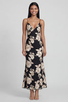 Load image into Gallery viewer, Sage Green Spaghetti Straps Mermaid Maxi Floral Formal Dress
