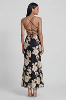 Load image into Gallery viewer, Sage Green Spaghetti Straps Mermaid Maxi Floral Formal Dress