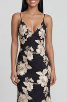 Load image into Gallery viewer, Sage Green Spaghetti Straps Mermaid Maxi Floral Formal Dress