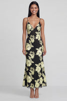 Load image into Gallery viewer, Sage Green Spaghetti Straps Mermaid Maxi Floral Formal Dress