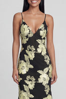 Load image into Gallery viewer, Sage Green Spaghetti Straps Mermaid Maxi Floral Formal Dress