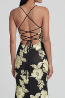 Load image into Gallery viewer, Sage Green Spaghetti Straps Mermaid Maxi Floral Formal Dress