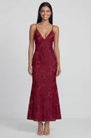 Load image into Gallery viewer, Sage Green Spaghetti Straps Mermaid Maxi Floral Formal Dress