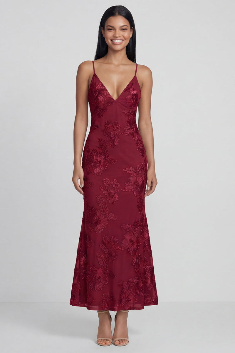 Load image into Gallery viewer, Sage Green Spaghetti Straps Mermaid Maxi Floral Formal Dress