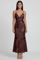 Load image into Gallery viewer, Sage Green Spaghetti Straps Mermaid Maxi Floral Formal Dress