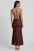 Load image into Gallery viewer, Sage Green Spaghetti Straps Mermaid Maxi Floral Formal Dress