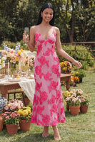 Load image into Gallery viewer, Sage Green Spaghetti Straps Mermaid Maxi Floral Formal Dress