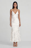 Load image into Gallery viewer, Sage Green Spaghetti Straps Mermaid Maxi Floral Formal Dress