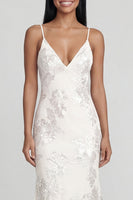 Load image into Gallery viewer, Sage Green Spaghetti Straps Mermaid Maxi Floral Formal Dress