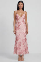 Load image into Gallery viewer, Sage Green Spaghetti Straps Mermaid Maxi Floral Formal Dress