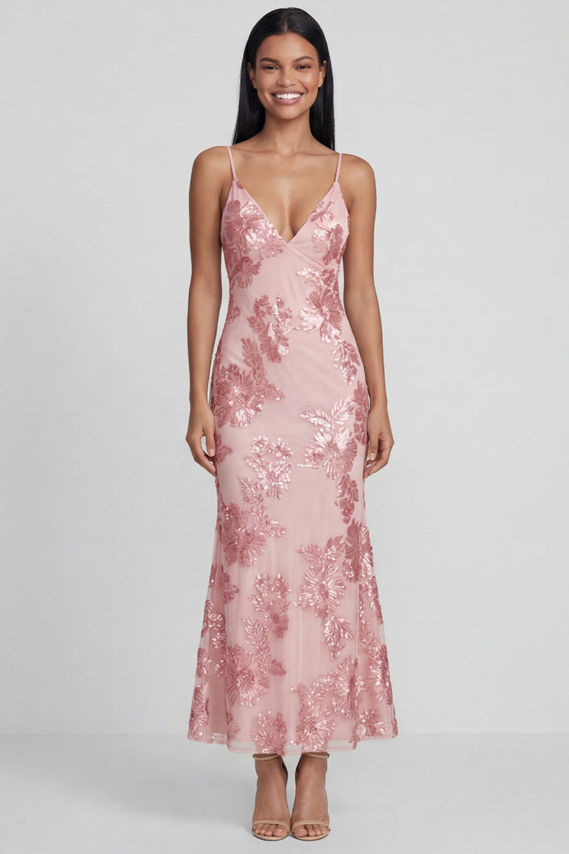 Load image into Gallery viewer, Sage Green Spaghetti Straps Mermaid Maxi Floral Formal Dress