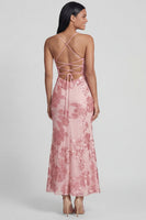 Load image into Gallery viewer, Sage Green Spaghetti Straps Mermaid Maxi Floral Formal Dress