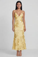 Load image into Gallery viewer, Sage Green Spaghetti Straps Mermaid Maxi Floral Formal Dress