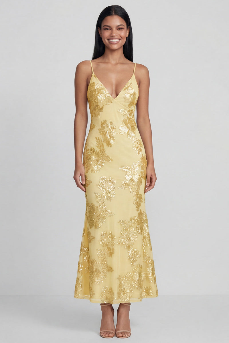 Load image into Gallery viewer, Sage Green Spaghetti Straps Mermaid Maxi Floral Formal Dress