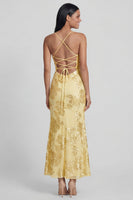 Load image into Gallery viewer, Sage Green Spaghetti Straps Mermaid Maxi Floral Formal Dress