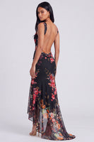 Load image into Gallery viewer, Ivory Floral Mermaid Ruched Long Corset Formal Dress
