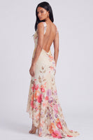 Load image into Gallery viewer, Ivory Floral Mermaid Ruched Long Corset Formal Dress
