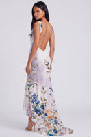 Load image into Gallery viewer, Ivory Floral Mermaid Ruched Long Corset Formal Dress