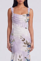 Load image into Gallery viewer, Ivory Floral Mermaid Ruched Long Corset Formal Dress