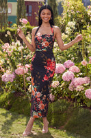 Load image into Gallery viewer, Champagne Floral Halter Ruched Sheath Maxi Beach Formal Dress