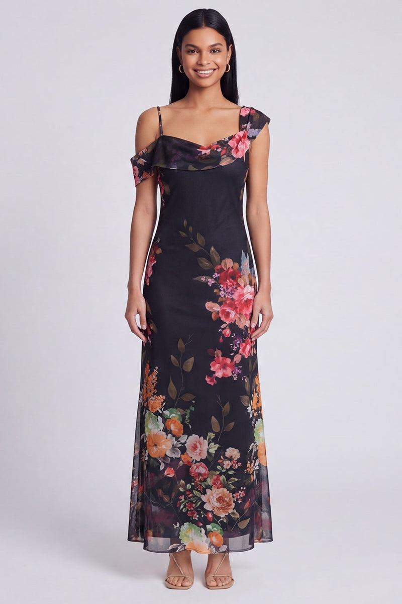 Load image into Gallery viewer, Ivory Floral Mermaid One Shoulder Maxi Formal Dress
