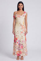 Load image into Gallery viewer, Ivory Floral Mermaid One Shoulder Maxi Formal Dress