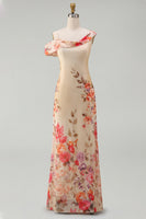 Load image into Gallery viewer, Ivory Floral Mermaid One Shoulder Maxi Formal Dress