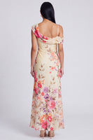 Load image into Gallery viewer, Ivory Floral Mermaid One Shoulder Maxi Formal Dress