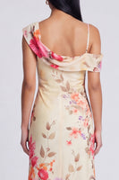 Load image into Gallery viewer, Ivory Floral Mermaid One Shoulder Maxi Formal Dress