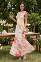 Load image into Gallery viewer, Ivory Floral Mermaid One Shoulder Maxi Formal Dress