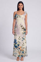 Load image into Gallery viewer, Ivory Floral Mermaid One Shoulder Maxi Formal Dress