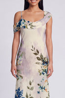 Load image into Gallery viewer, Ivory Floral Mermaid One Shoulder Maxi Formal Dress