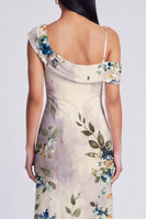 Load image into Gallery viewer, Ivory Floral Mermaid One Shoulder Maxi Formal Dress