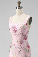 Load image into Gallery viewer, Sparkly Pink Mermaid Beaded Long Floral Formal Dress
