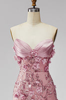 Load image into Gallery viewer, Sparkly Blush Corset Mermaid Beaded Long Floral Formal Dress