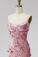 Load image into Gallery viewer, Sparkly Blush Corset Mermaid Beaded Long Floral Formal Dress