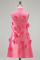 Load image into Gallery viewer, Lilac High Neck A Line Short Floral Homecoming Dress