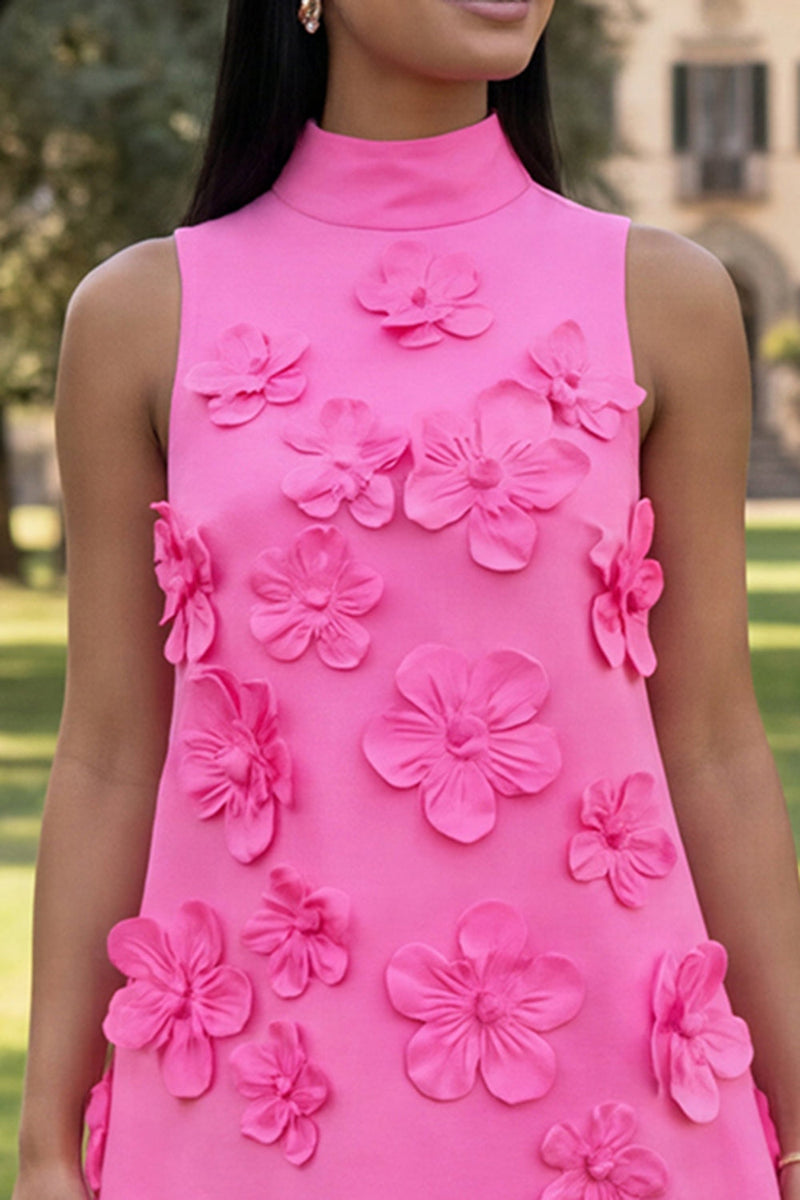 Load image into Gallery viewer, Lilac High Neck A Line Short Floral Homecoming Dress