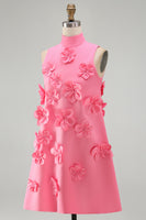 Load image into Gallery viewer, Lilac High Neck A Line Short Floral Homecoming Dress
