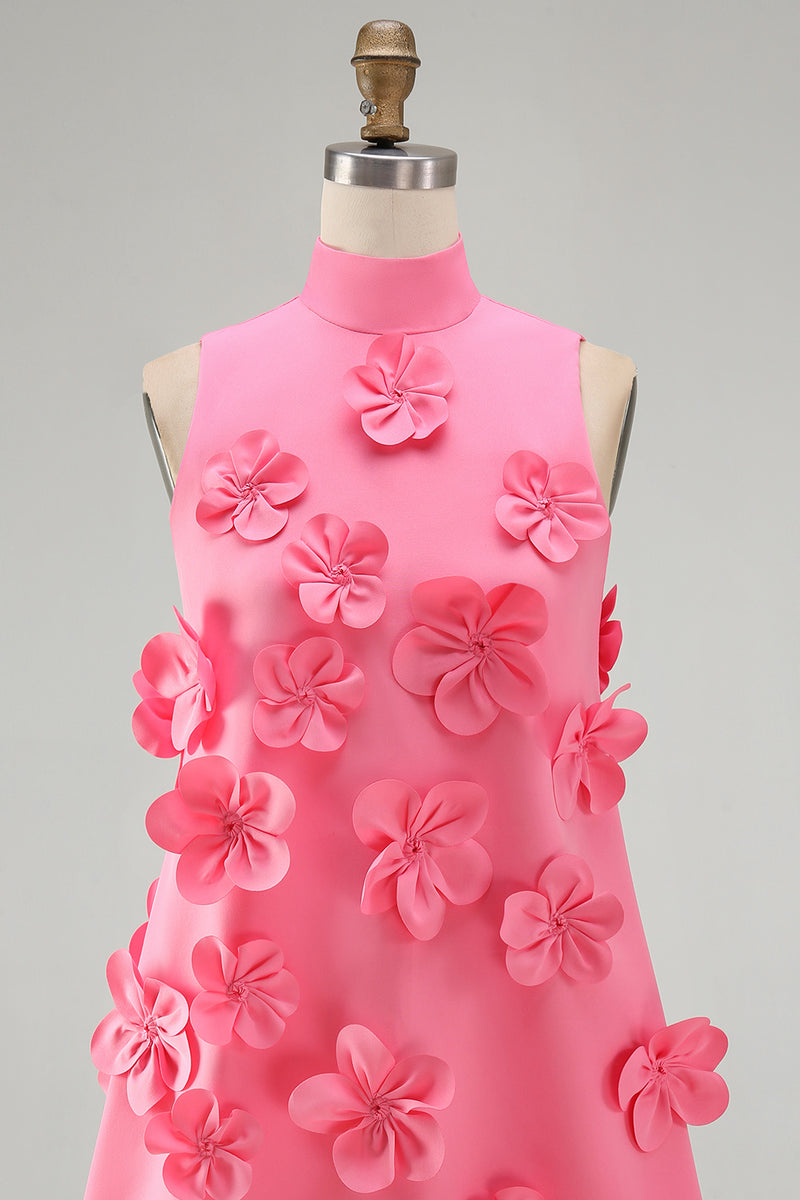 Load image into Gallery viewer, Lilac High Neck A Line Short Floral Homecoming Dress
