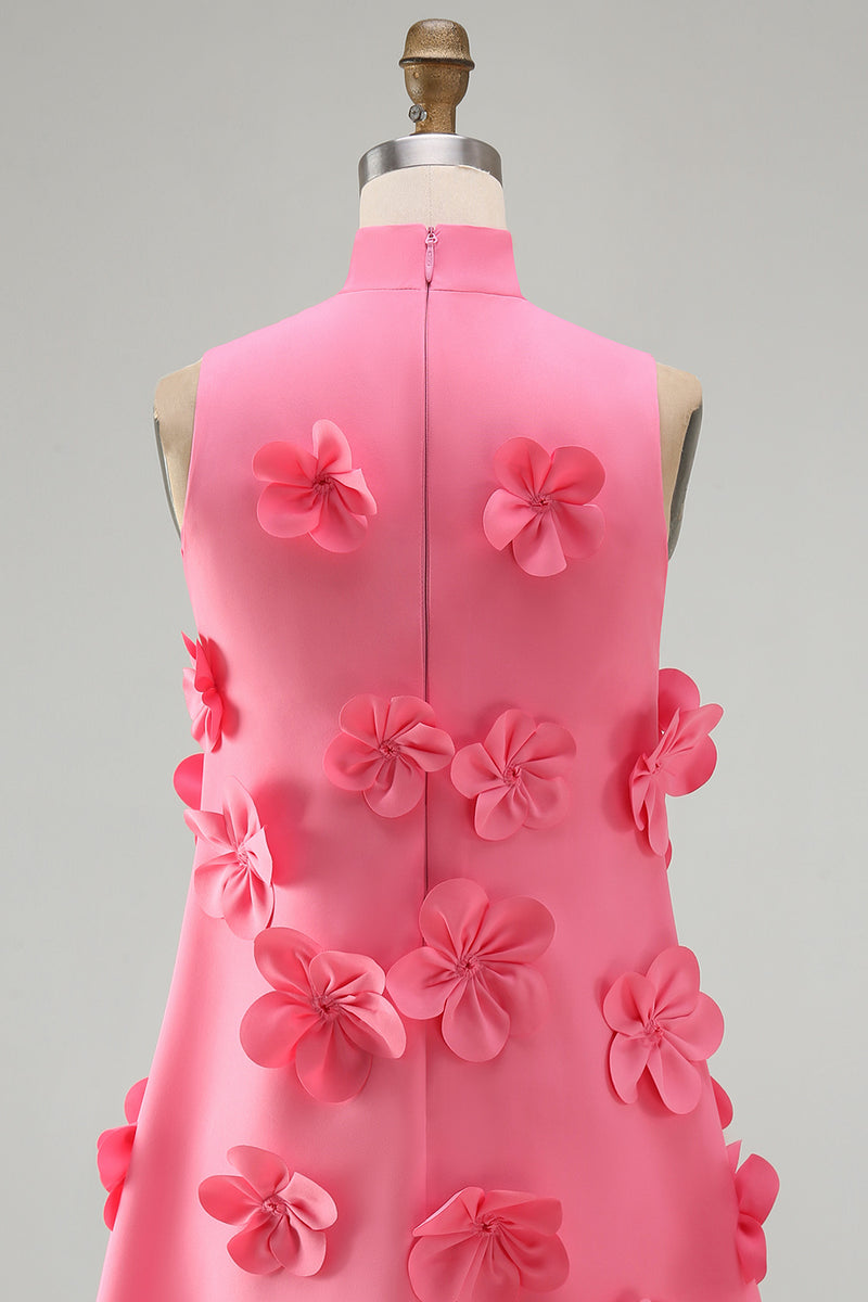 Load image into Gallery viewer, Lilac High Neck A Line Short Floral Homecoming Dress