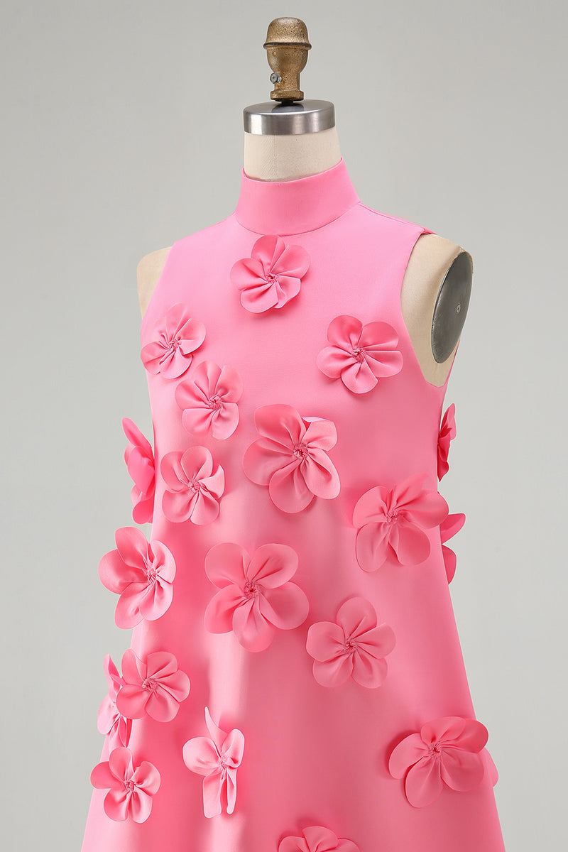 Load image into Gallery viewer, Lilac High Neck A Line Short Floral Homecoming Dress