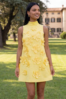 Load image into Gallery viewer, Lilac High Neck A Line Short Floral Homecoming Dress
