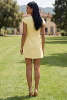 Load image into Gallery viewer, Butter Blue Floral Round Neck Short Homecoming Dress with Sleeves