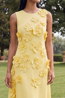 Load image into Gallery viewer, Hot Pink Round Neck A Line Floral Maxi Formal Dress