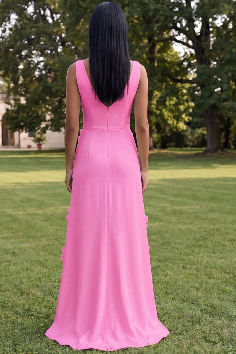 Load image into Gallery viewer, Butter Yellow V-Neck Floral Sheath Long Formal Dress