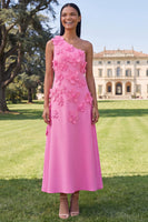 Load image into Gallery viewer, Floral Yellow A Line One Shoulder Maxi Formal Dress